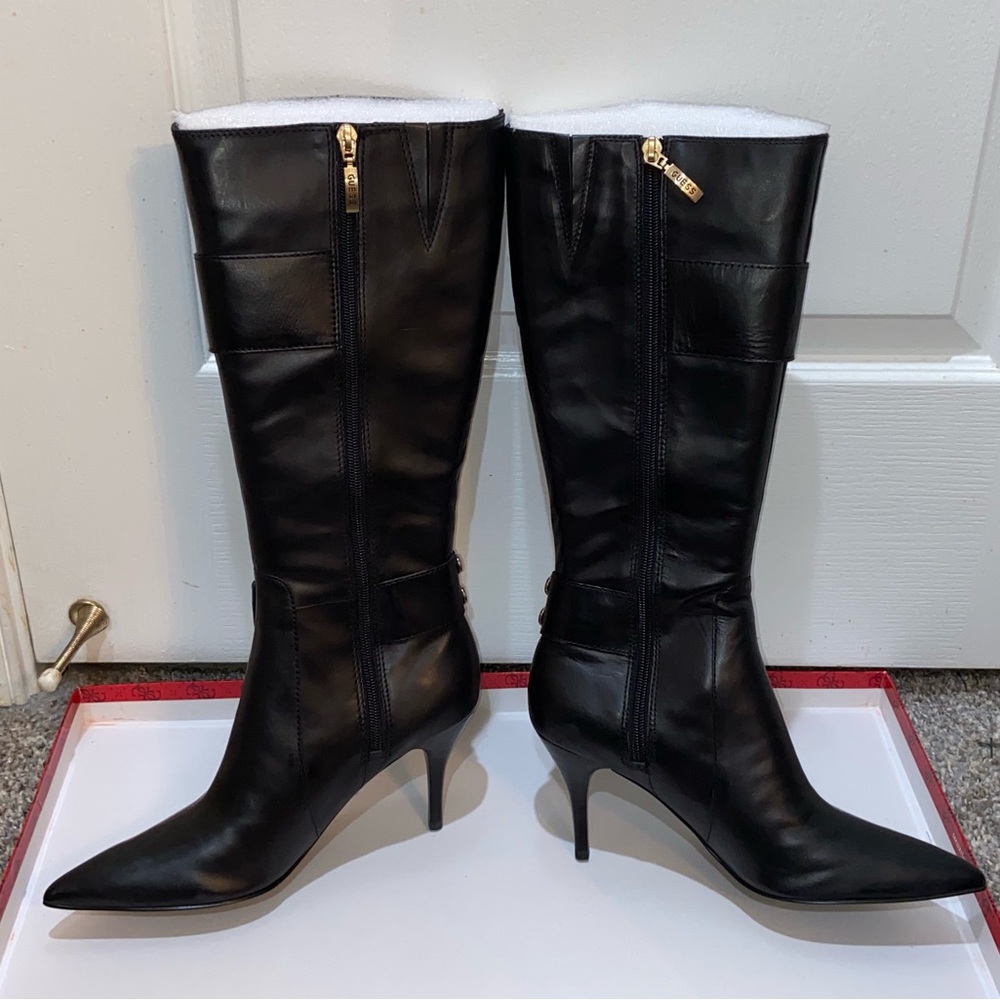 Guess by Marciano Black Leather Boots-$90 - Picture 6 of 9